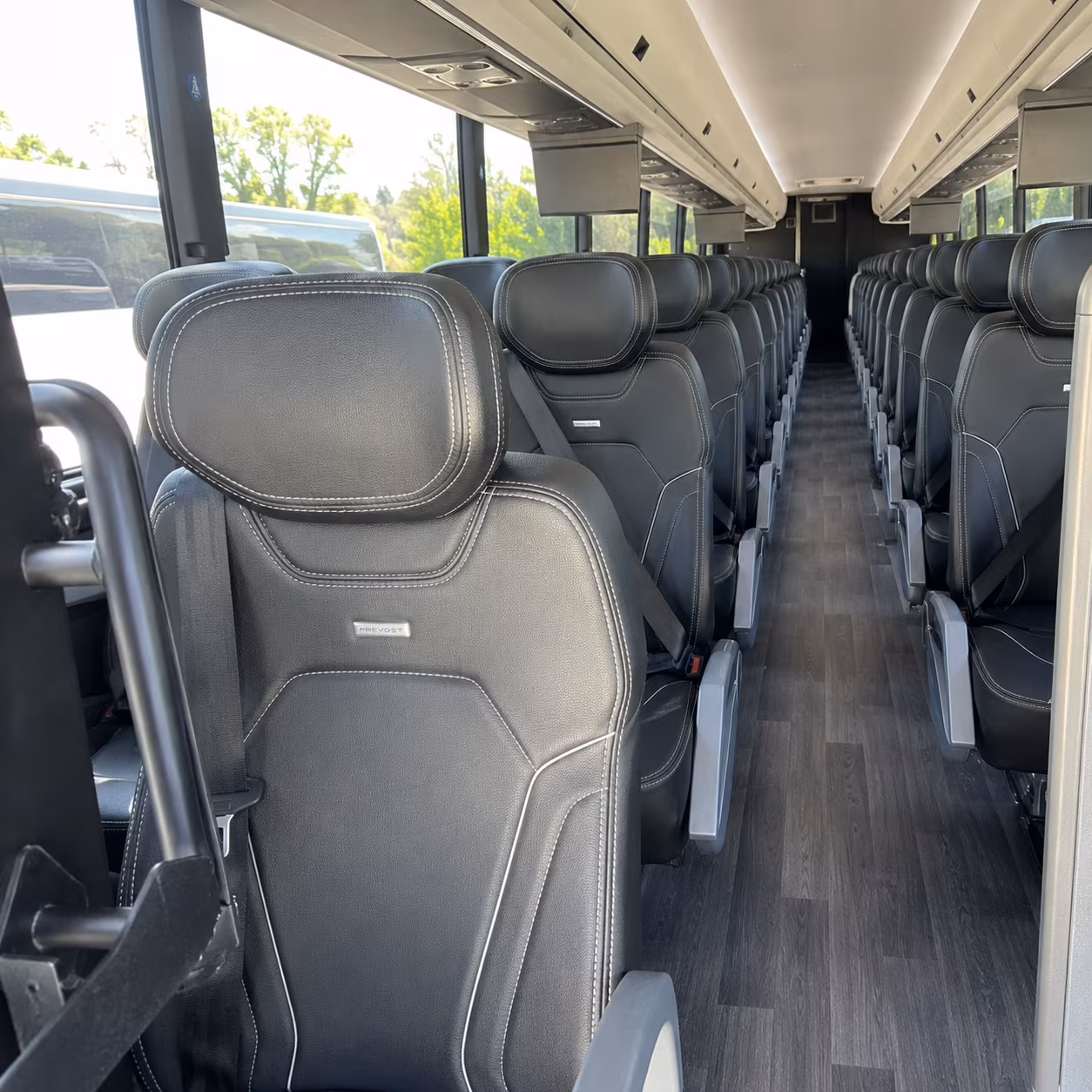 worcester charter bus rental interior